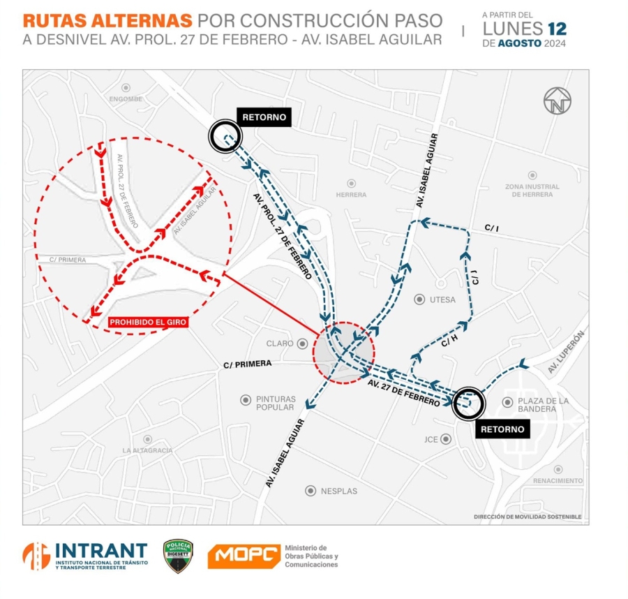 El MOPC construirá un paso a desnivel o trinchera en la Isabel Aguiar