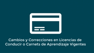 Cambios y Correcciones en Licencias de Conducir o Carnets de Aprendizaje Vigentes