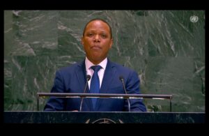 Milton Morrison, director del INTRANT, interviniendo ante la Asamblea General de la ONU en la Reunión de Alto Nivel sobre Seguridad Vial.